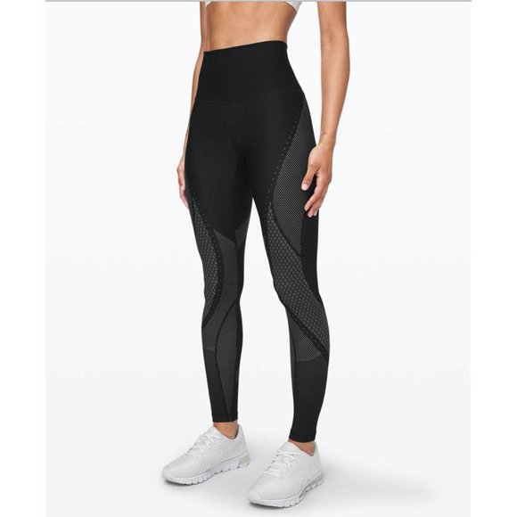 Lululemon Mapped Out High-Rise Tight 28" Black / Glacier Grey Size 4 - Picture 2 of 7